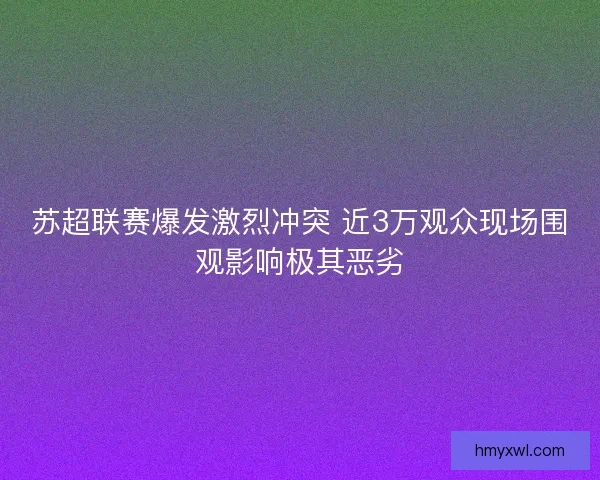 苏超联赛爆发激烈冲突 近3万观众现场围观影响极其恶劣 苏超联赛爆发激烈冲突 近3万观众现场围观影响极其恶劣