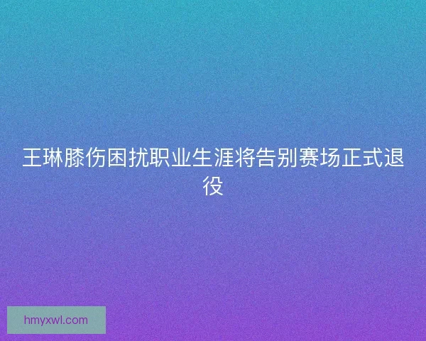 王琳膝伤困扰职业生涯将告别赛场正式退役